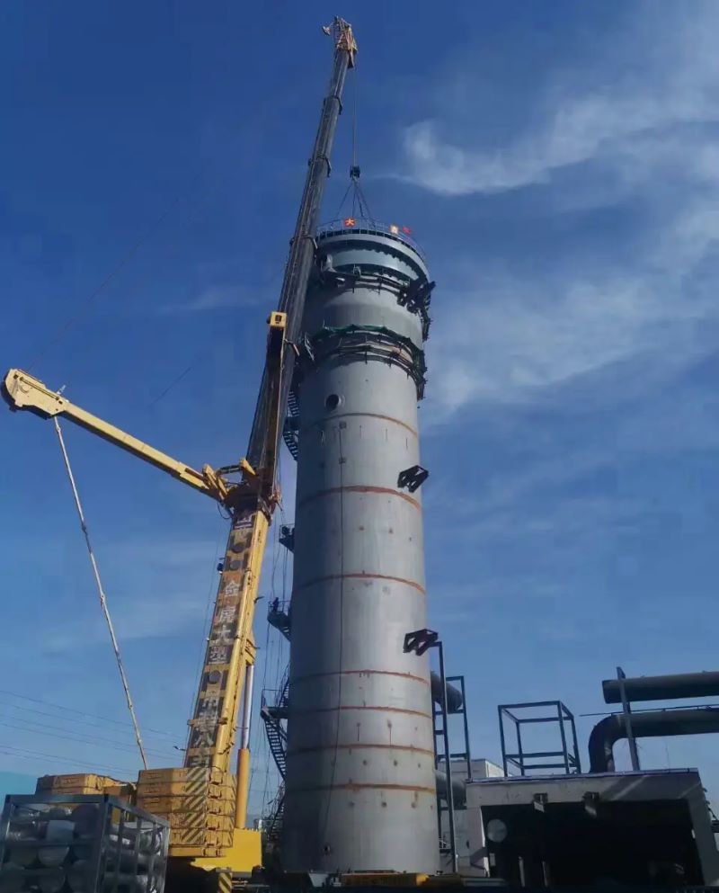 ZJPE Blast Furnace Gas Integrated Desulfurization Tower Successfully Topped Out