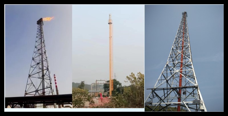 2 Self supporting combustion stack tower structures